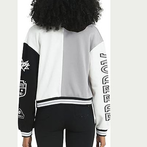 แจ็กเก็ตสีดำสำหรับผู้หญิงแจ็คเก็ตบอมเบอร์ทีมเบสบอลของมหาวิทยาลัย - Product Image 6