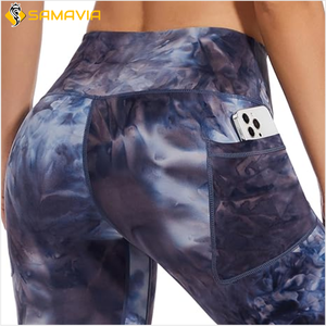 SAMAVIA Pantalones cortos de Yoga de cintura alta para mujer con bolsillos Pantalones cortos de gimnasio sublimados Fabricante para Reino Unido UE - Product Image 6