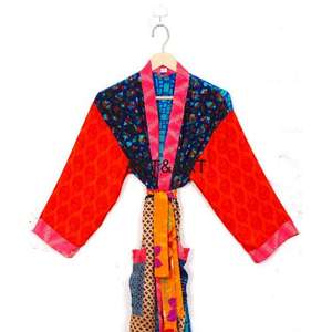 กิโมโนผ้าไหมสไตล์ญี่ปุ่นสไตล์ฮิปปี้โบฮีเมียน, กิโมโนผ้าไหมพร้อมเข็มขัดชุดฮันนีมูนสุดหรูของผู้หญิงชุดกิโมโน2กระเป๋าด้านหน้า - Product Image 4