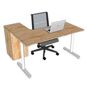 TIO System L-Shaped Corner PC <b>Desk</b> with Integrated Cabinet & Drawer <b>Folding</b> & Storage Features for Home Office-HBTO006 - Product Image 3