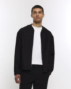 Nouvelle veste bomber pour homme 2026, mode masculine, NOIR, coupe régulière, plissée, fermeture éclair, service OEM, design personnalisé, veste bomber pour homme, nouvelles vestes pour homme - Product Image 1