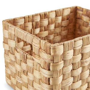 Cajas de almacenamiento de jacinto de agua rectangulares naturales hechas a mano de diseño minimalista multifuncional con asa - Product Image 5