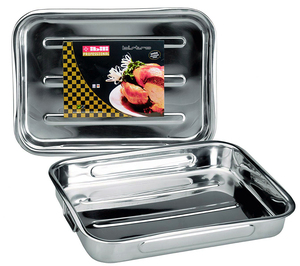 Teglia da forno in acciaio inox con manici 38x27cm (Ibili 651835) - Product Image 1
