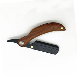 Rasoir de sécurité premium à lame droite, rasoir de barbier, manche en bois, petite taille et facile à transporter, rasoir à raser - Product Image 5