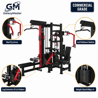 Appareil de musculation multifonctionnel commercial 4 stations avec croisement de câbles et pile de poids pour entraînement de force en salle de sport