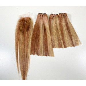 PIANO ORANGE HD LACE FERMETURE TRANSPARENTE 100% DENSITÉ FERMETURE SUPER QUALITÉ COULEUR PERSONNALISÉE CHEVEUX VIETNAMIENS - Product Image 3