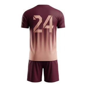 Uniforme de Fútbol Sublimado Personalizado 100% Poliéster, Conjunto de Camiseta y Pantalones Cortos con Degradado, Ropa Deportiva Transpirable para Hombres y Jóvenes - Product Image 2