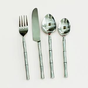 Couverts en acier inoxydable argenté avec long manche rond uni poli en or rose Design Vaisselle en argent brillant - Product Image 4