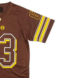 Camiseta de fútbol Iota Phi Theta 63, camiseta de fraternidad griega atlética marrón y dorada para el día del juego y los eventos - Product Image 4