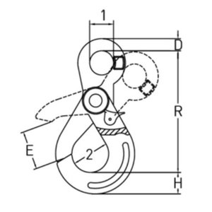 Crochet auto-bloquant G80 en alliage peint pour l'exploitation minière et l'industrie lourde - Product Image 2