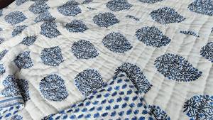 Floral <b>Waffle</b> Cotton Quilt Handmade Twin Size Bedspread - Product Image 2