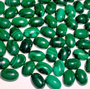 Cabochon ovale de Malachite, 8 pièces, 6x4 MM, à dos plat enveloppé, pierres précieuses en vrac, 4x6MM, vente en gros - Product Image 1