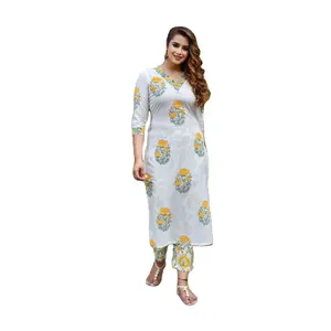Conjunto de Kurti estampado bonito Fulpari com calça e dupatta para mulheres e meninas disponível em todos os tamanhos do exportador indiano