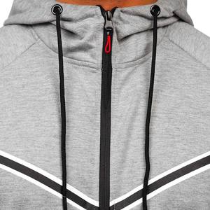 Sweat à capuche unisexe gris à fermeture éclair sur le devant, doux, confortable, en polaire, coupe-vent, respirant, léger, pour l'hiver - Product Image 6