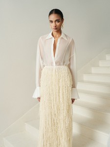 Chemisiers et chemises pour femmes de style minimaliste avec deux poignets Asa Blouse longue 73% Cupro 27% Polyester 2 pièces ensemble blanc Vietnam - Product Image 4