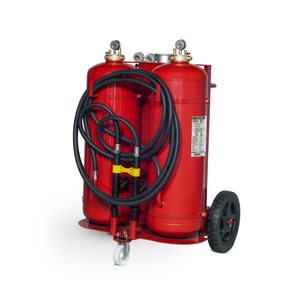 Extintor de Incendios de Doble Agente con Ruedas EMME ANTINCENDIO, 100 L, Polvo Seco, para Vehículo, Pared, Acero Aleado de Alta Resistencia, Certificado EN 3 - Product Image 1