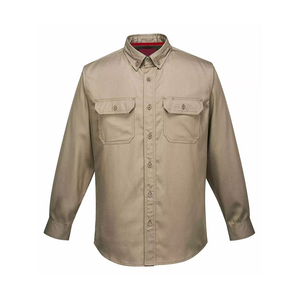 Camisas de ropa FR personalizadas resistentes al fuego 100% algodón ropa de trabajo camisas soldadura de seguridad camisa de manga completa para hombres venta en Pakistán - Product Image 3