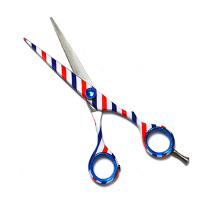 Ciseaux de coiffure professionnels pour salon de beauté avec anneau en caoutchouc fantaisie, lame en acier inoxydable, pointe de coupe personnalisée avec revêtement en papier - Product Image 2