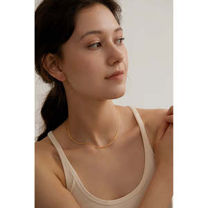 Collar de Espiga Chapado en Oro Vintage de Moda, Cadena de Acero Inoxidable con Diamantes y Perlas para Fiesta o Regalo - Product Image 3