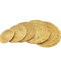 Matériau naturel en osier paille jonc de mer napperon vaisselle décoration de mariage en gros chargeur assiettes sous-verres maison restaurants