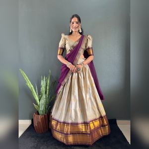 Lehenga Choli en coton Varuni non cousu ou cousu, pour mariage, fête indienne, vêtements de créateur, travail lourd, en gros - Product Image 4