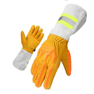 Gants de travail en cuir à usage intensif avec logo personnalisé Gants de sécurité XL à doublure en coton imperméable pour l'extérieur dans l'industrie du pétrole et du gaz - Product Image 1