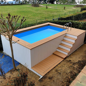 Nhỏ Xách Tay Dành cho người lớn Nhựa WPC gỗ container hồ bơi ngoài trời sợi thủy tinh gỗ trên mặt đất hồ bơi - Product Image 2