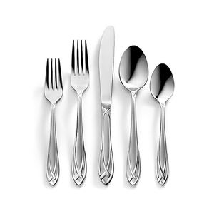 Ensemble de couverts en acier inoxydable poli argenté avec longue vaisselle ronde Ensemble de couverts en argent pour la maison et le restaurant - Product Image 5