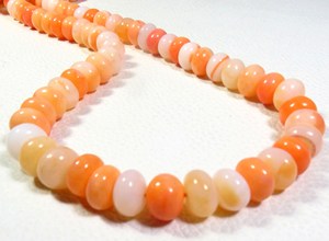 ลูกปัดโอปอลทรงกลมสีส้มเงาเรียบ8-9มม. อัญมณีธรรมชาติ16 "เส้นอัญมณีหลวมขายส่งจำนวนมาก - Product Image 5