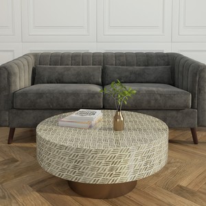 Nouveau produit table basse moderne de style européen de luxe avec base en argent table basse en nacre table MOP faite à la main au Viet Nam - Product Image 5