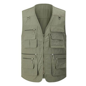 Gilet de pêche personnalisé avec logo, vêtements d'extérieur pour hommes, respirant, sans manches, nouveau style, col en V, gilet de pêche pour hommes - Product Image 1