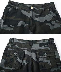 กางเกงขาสั้นผ้าคอตตอนสำหรับผู้ชายกางเกงขาสั้นผ้าคอตตอนห้าจุดลายหัวกะโหลกแนวลำลองสำหรับพาเหรดเอวยางยืดปิดเอว - Product Image 4