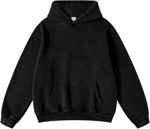 Pull-over à capuche pour hommes grande taille en coton épais avec impression d'autocollants en strass Streetwear surdimensionné pour la saison de printemps vente en gros - Product Image 2