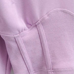 <b>Top</b> Selling Cotton Thick Turtleneck Hoodie for <b>Women</b> Crop <b>Top</b> Design with Front Logo pullover Short Hoodies for Winter wear logo - Product Image 4