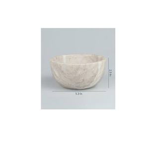 Bol en marbre pour accessoires de cuisine en gros, bol rond en pierre de marbre blanc pour ustensiles de cuisine de qualité Standard - Product Image 5