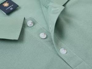 Chemise unisexe 100 % coton piqué, unie, avec logo brodé, taille personnalisable, coupe ajustée, uniforme d'équipe, tricotée à manches courtes - Product Image 2