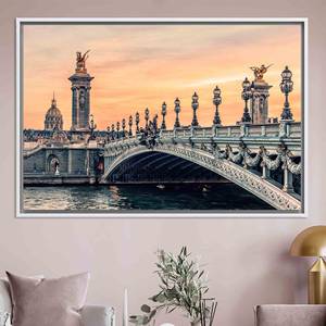 Impression sur toile du Pont Alexandre III : Art mural vue sur la rivière de Paris, toile encadrée blanche - Product Image 1