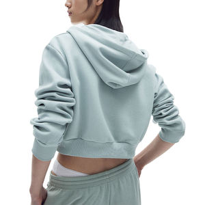 Pull à capuche vintage en polaire tricotée épaisse 345G OEM Logo personnalisé Sweats à capuche décontractés pour femmes pour l'hiver - Product Image 6