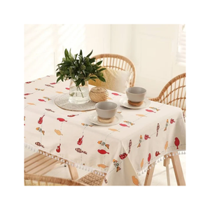 Nappe en coton à imprimé agrumes botaniques, 56 x 84 pouces, 172 GSM, 195 TC, douce, pour repas en famille, export, fabricant - Product Image 2