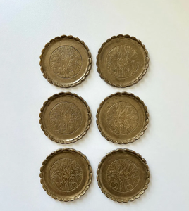 Brass <b>Coaster</b> Royal Crafts 6-Piece Custom Engrave Logo Blank Luxury Handmade Eco-Friendly Custom Size Country Style <b>Coasters</b> - Product Image 1