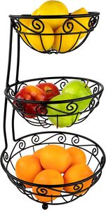 Metal Wire Three Tier Fruit <b>Basket</b> <b>Stand</b> for Kitchen Counter Organizer <b>Vegetable</b> Snack Holder Home Hotel Restaurant TableDisplay - Product Image 3