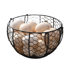 Finest Quality Iron Kitchen Egg Basket <b>Marvelous</b> Design Round Shape Black Color Egg Basket for Top Selling - Product Image 3
