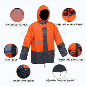 Combinaison de pluie imperméable réutilisable avec capuche Ensemble de vêtements de pluie unisexes pour adultes Combinaison de pluie industrielle à usage intensif - Product Image 3