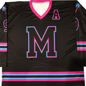 Venta al por mayor personalizado adulto juvenil sublimación cuello en V Jersey de Hockey sobre hielo 100% poliéster transpirable malla uniforme de Jersey de Hockey sobre hielo - Product Image 5