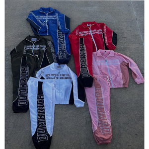 Custom Printed Summer Nylon/Polyester Tracksuit Windbreaker Jacket Zipper Track Sweatpants 2-Piece Set Waterproof Unisex - Product Image 6