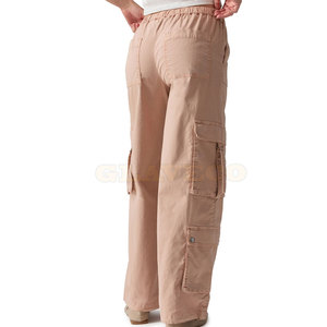Pantalon cargo pour femme de qualité supérieure, haut de gamme, couleur unie, confortable, en vente - Product Image 2