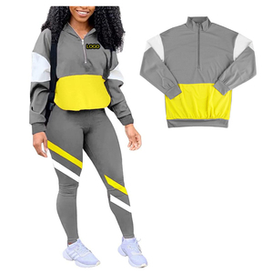 Unisex 2025 Windbreaker Sweatsuit Sets Women's Zip Top Jacket and Elastic Waistband <b>Pant</b> Casual Fabric Tracksuit - Product Image 1