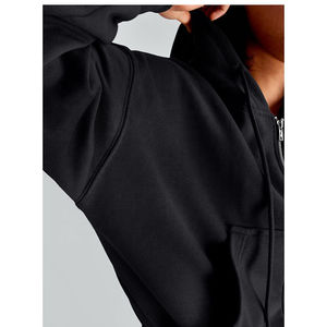 High Quality <b>Women</b> Winter Thick <b>Thermal</b> Lightweight Fleece Unlined Cropped Running Hoodie Cotton Original Design Eco-friendly - Product Image 5