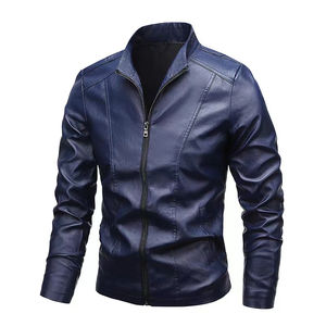 Nouvelle veste en cuir noir coupe slim coupe-vent de haute qualité classique pour motard en PU imitation cuir - Product Image 5