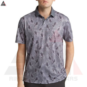 Personalizado transpirable Casual hombres Golf para camisas Rib Stand Collar algodón fibra de bambú más tamaño sublimación impresa - Product Image 5